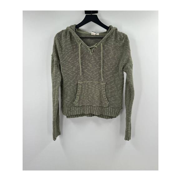 ROXY Green Light Weight Knit Pull Over Hoodie Size Large - Picture 1 of 6